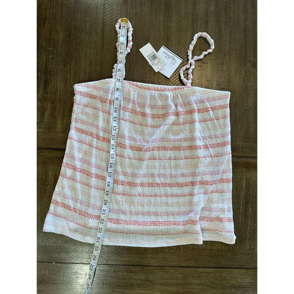Roudelain Womens Spaghetti Strap Tank Top Pink And White Striped Size Medium NEW - Picture 10 of 12
